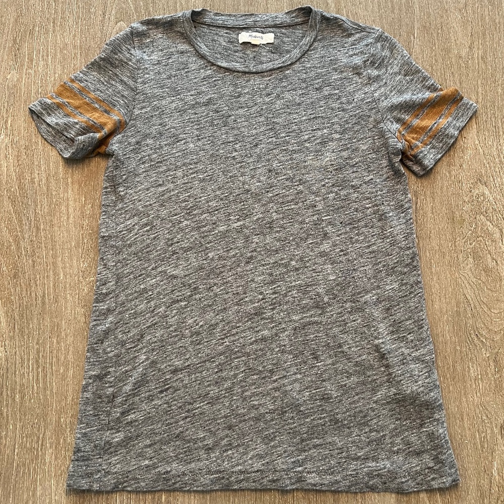 Madewell Linen Ringer T Shirt XS EUC
